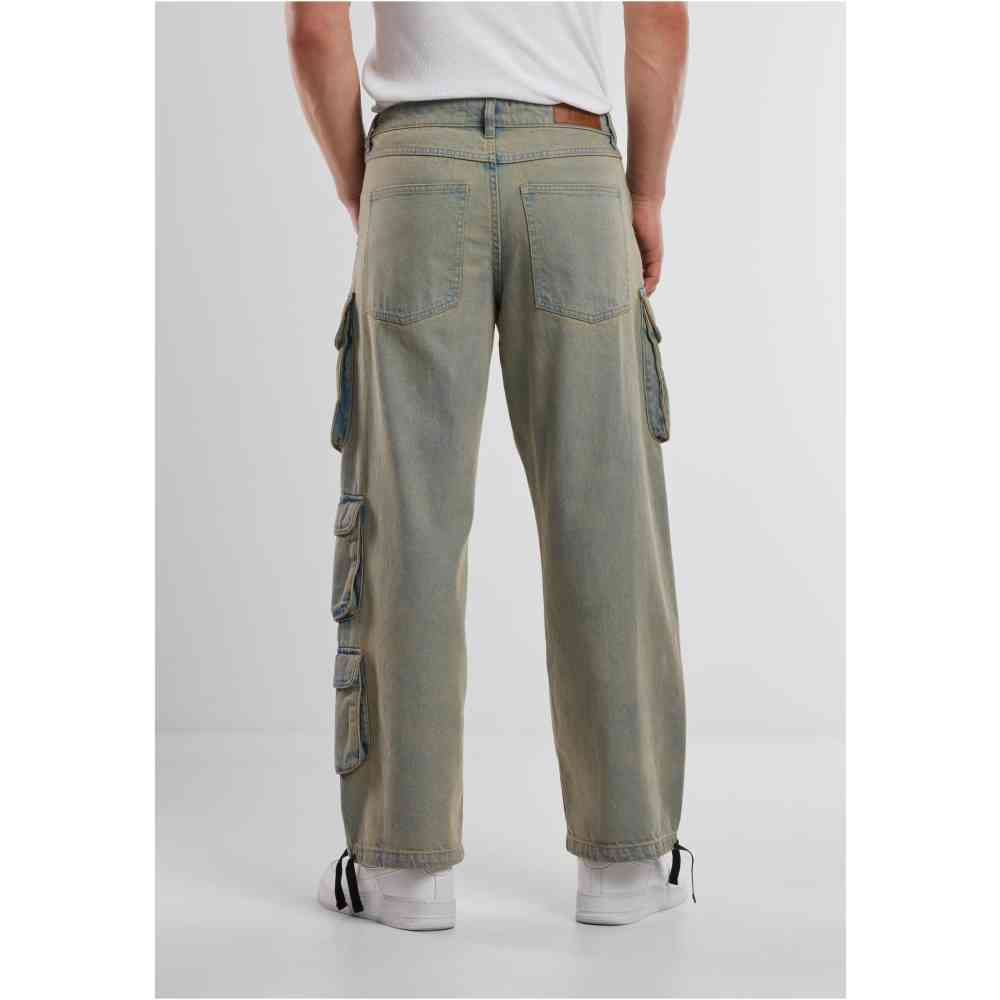 Urban Classics - Multi Pocket Denim Cargobroek - Blauw
